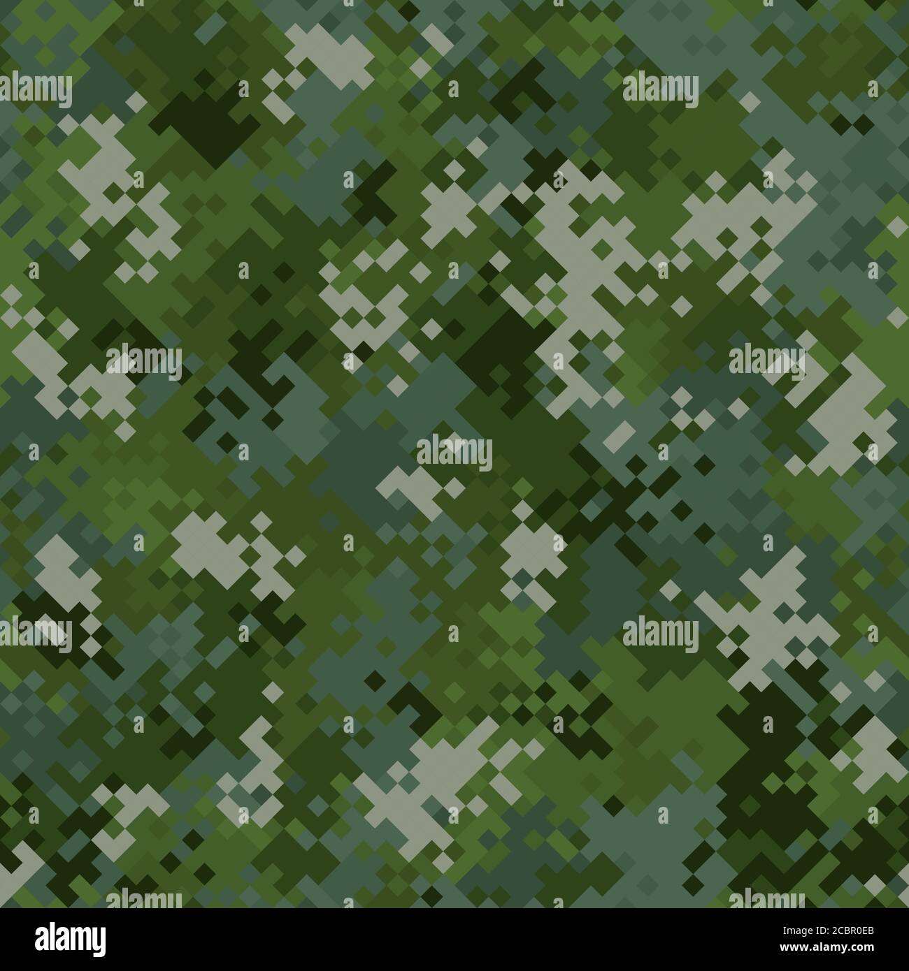 Seamless digital woodland pixel camo texture vector for army textile ...