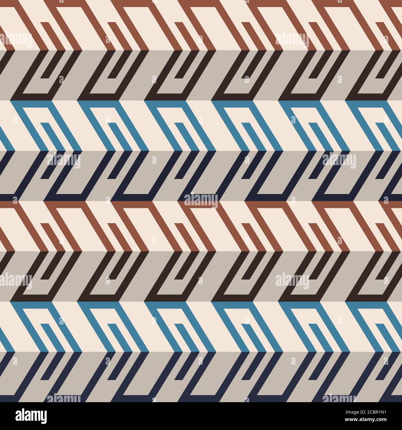 Fashion zigzag pattern in brown retro colors. Seamless chevron pattern. Vector background Stock Vector