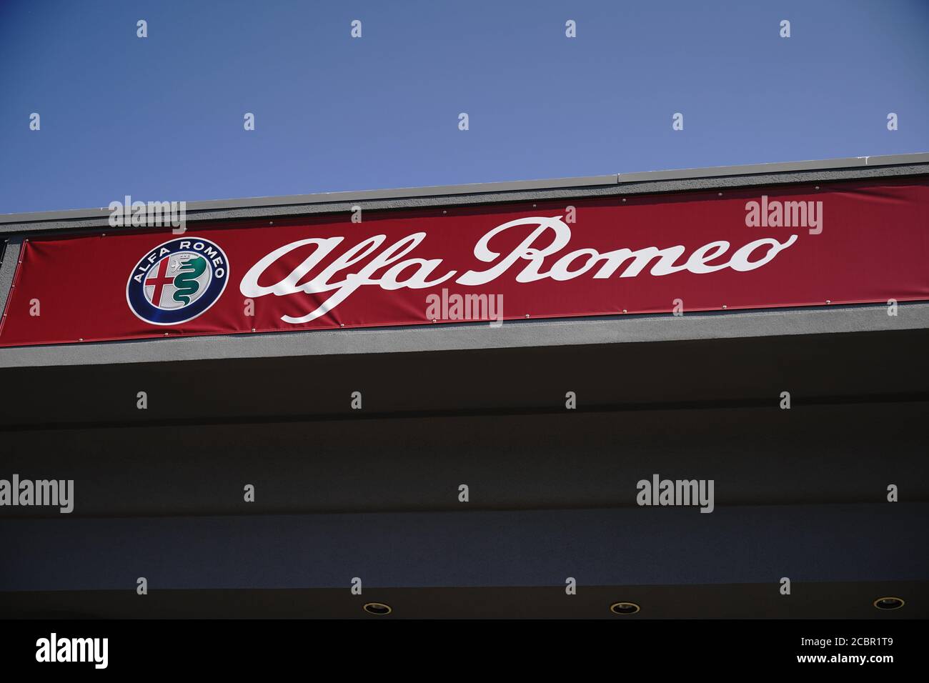 July 4, 2020, New York, United States: Alfa Romeo company logo seen on one of their car dealerships showrooms. (Credit Image: © John Nacion/SOPA Images via ZUMA Wire) Stock Photo