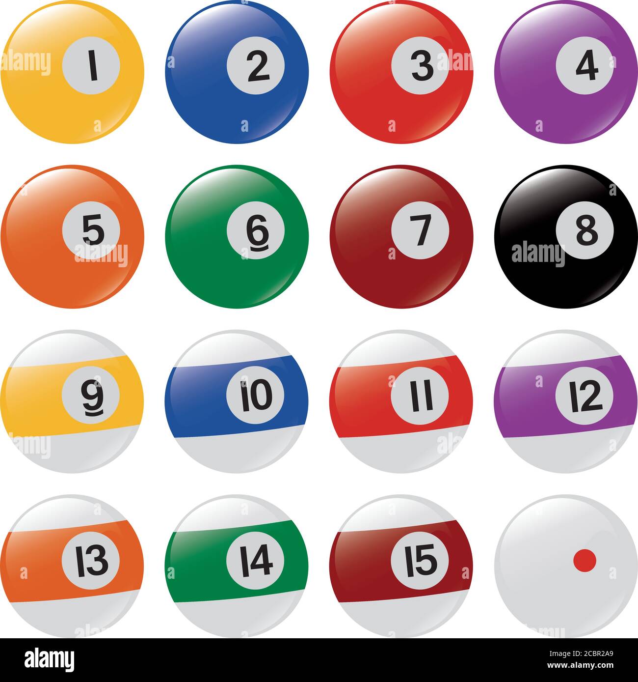 set of pool balls on white background Stock Vector Image & Art - Alamy