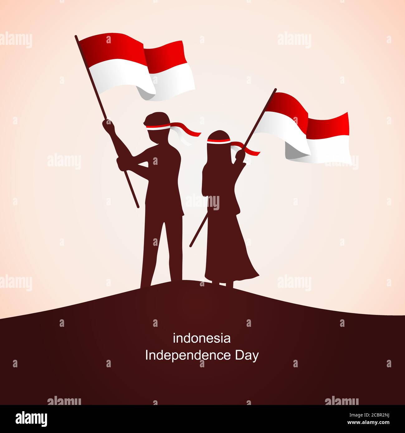 indonesia independence day illustration vector for greeting freedom of indonesia war Stock Vector