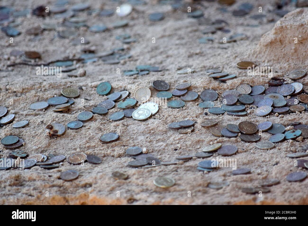 Cape Kaliakra Coins Inside Rocks Close Up Landmark in Bulgaria Stock ...