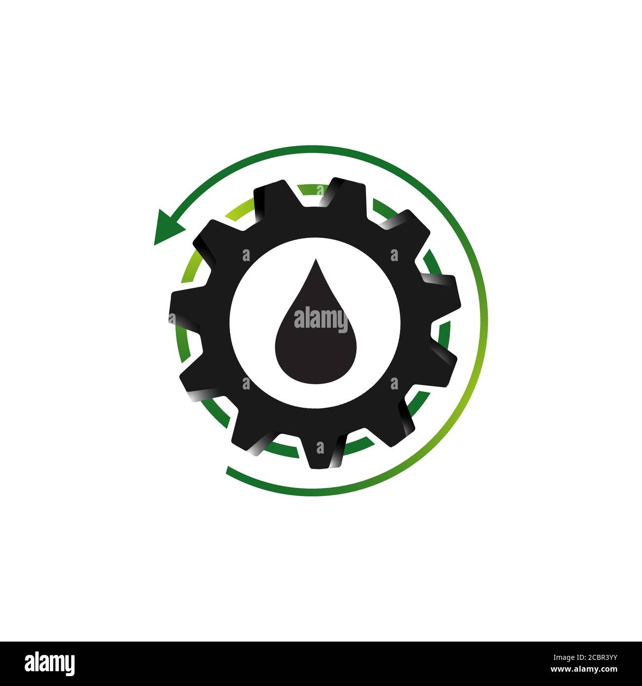 oil change icon logo vector. oil gear and circle arrow sign. symbol for automotive engine. Stock Vector