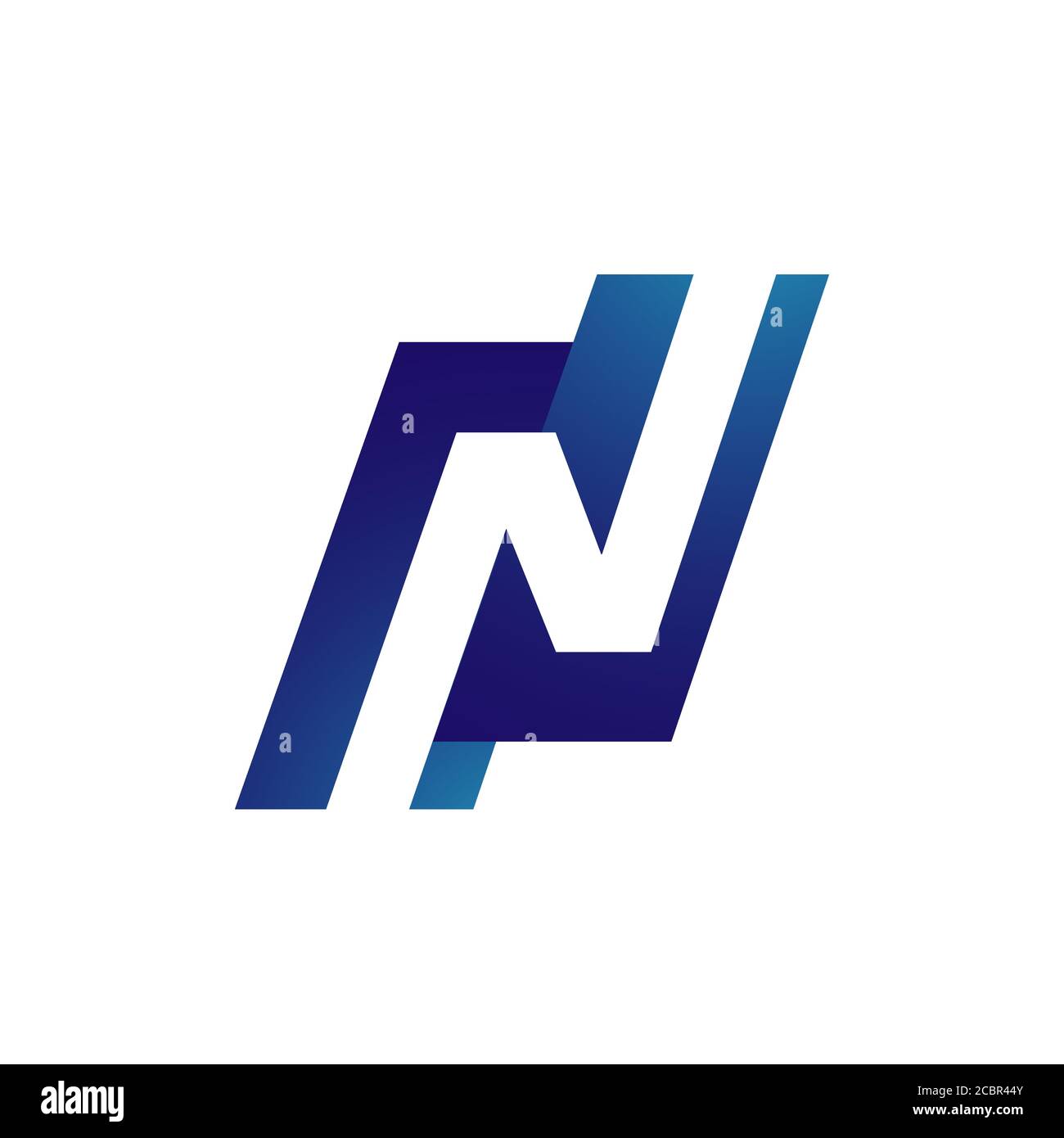N initial letter N logo design on the stylish square vector ...