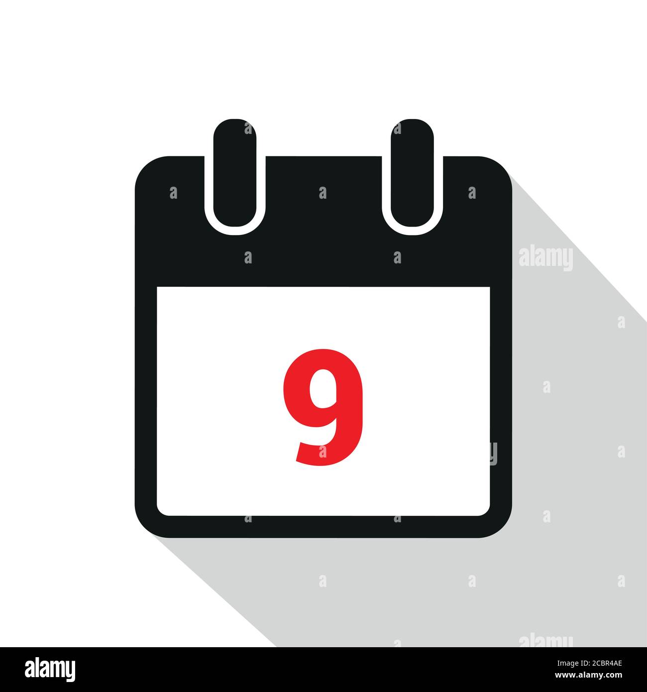 simple calendar icon 9 on white background vector illustration EPS10