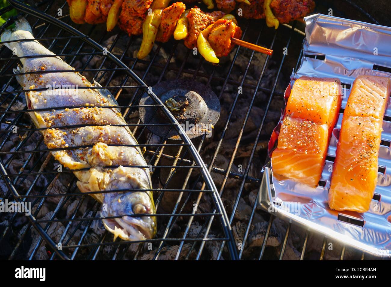 BBQ Food on the grill Stock Photo