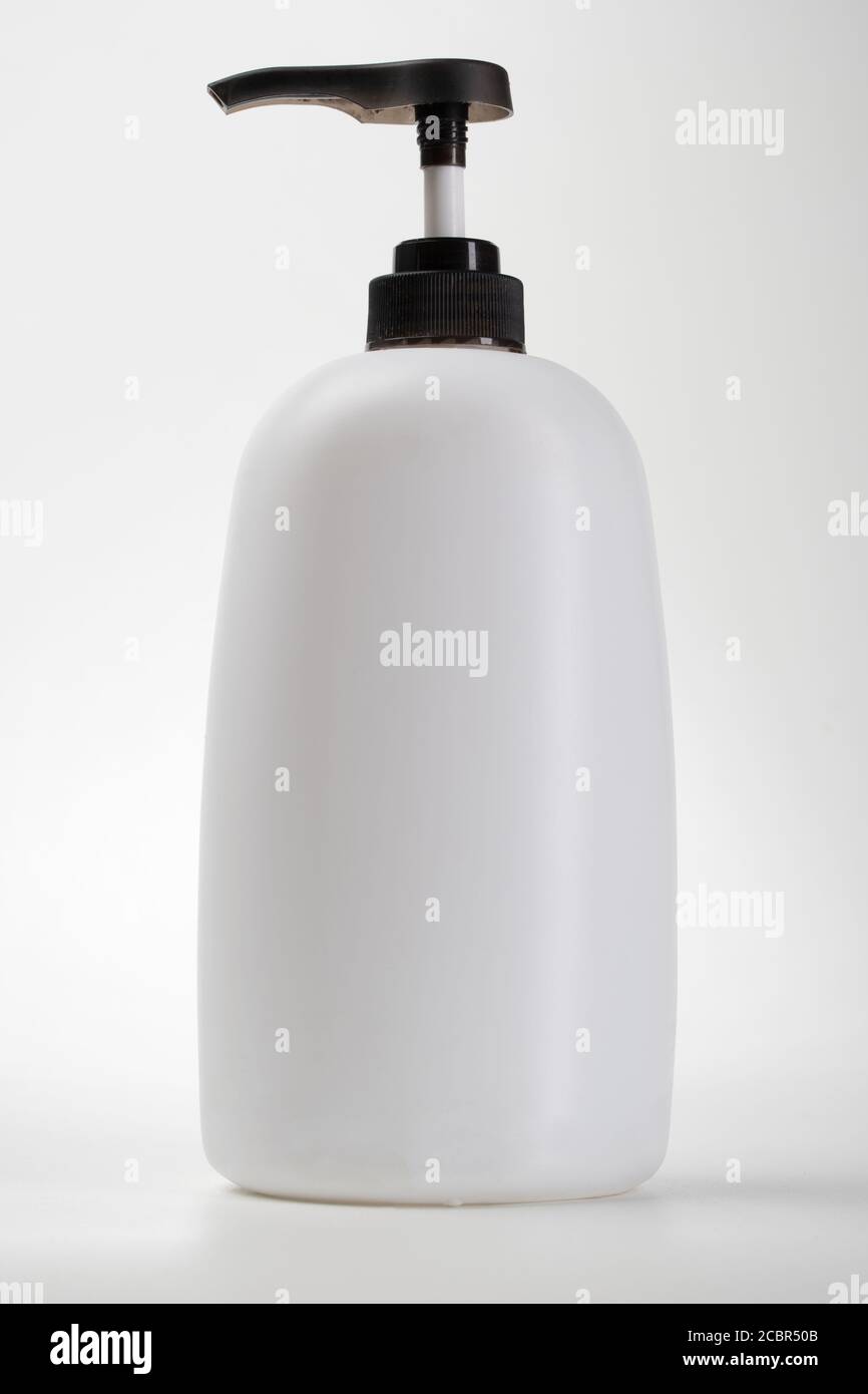 bottle pump cosmetic mockup over white background Stock Photo - Alamy