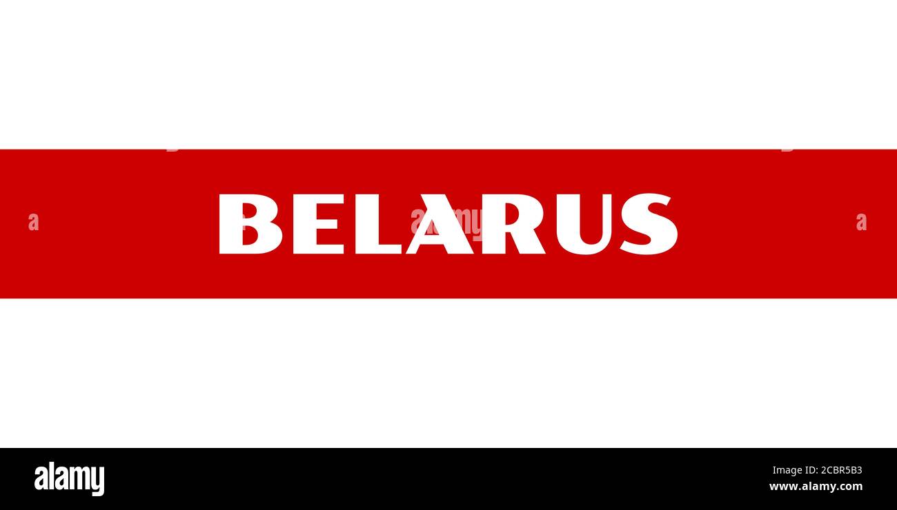 Flag of Belarus nation, isolated vector illustration. White and red variant flag of Belarusian Peoples Republic. Historical symbol of the state of Stock Vector