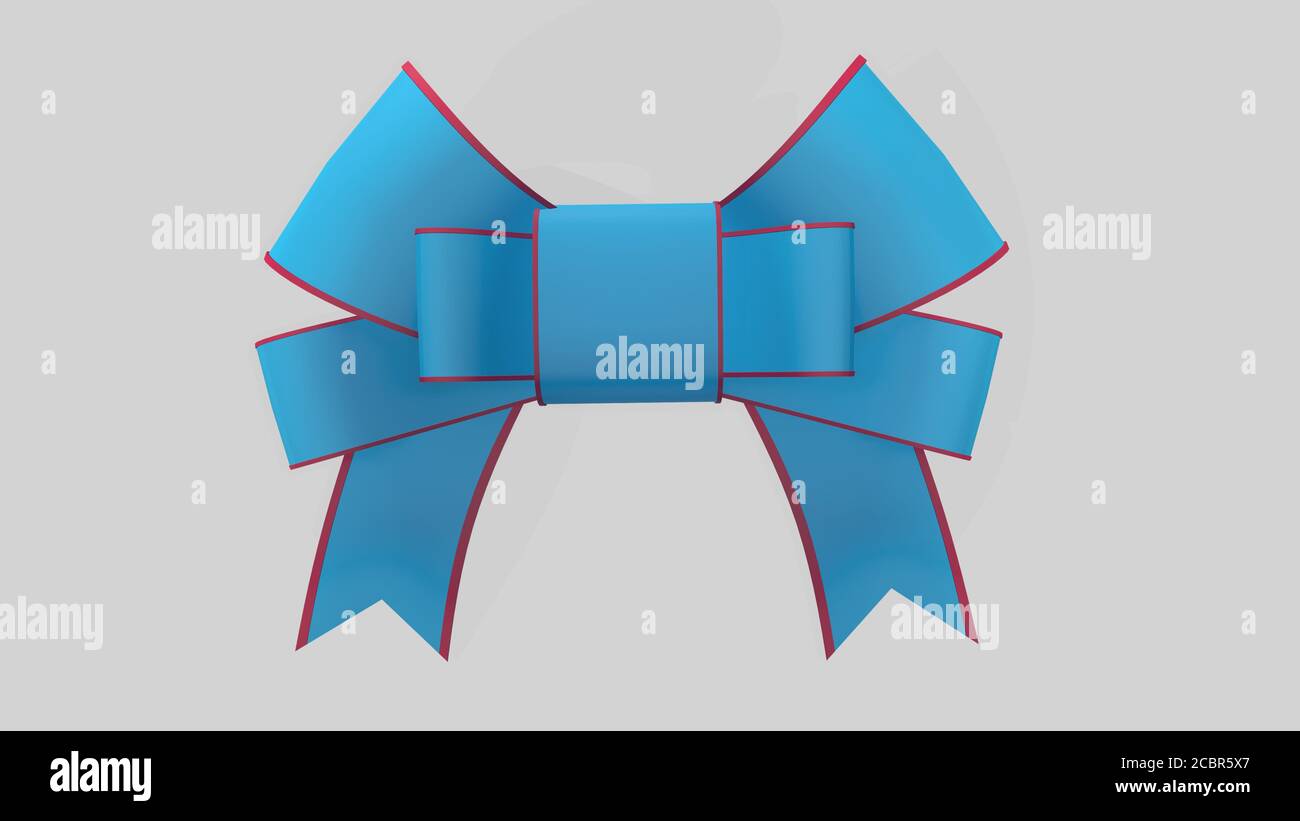 3d render Satin blue ribbon on white background Stock Photo - Alamy