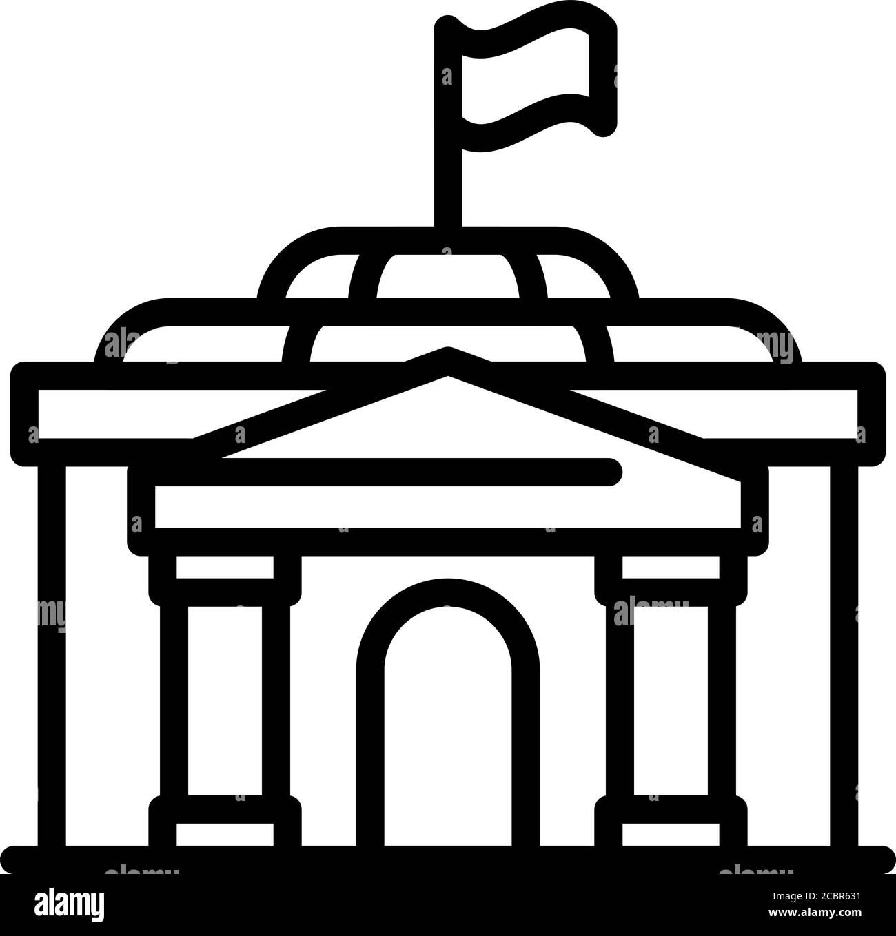 Urban parliament icon, outline style Stock Vector