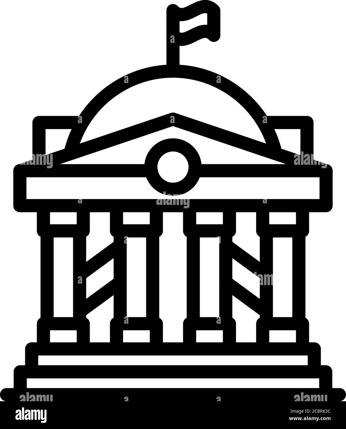Palace parliament icon, outline style Stock Vector