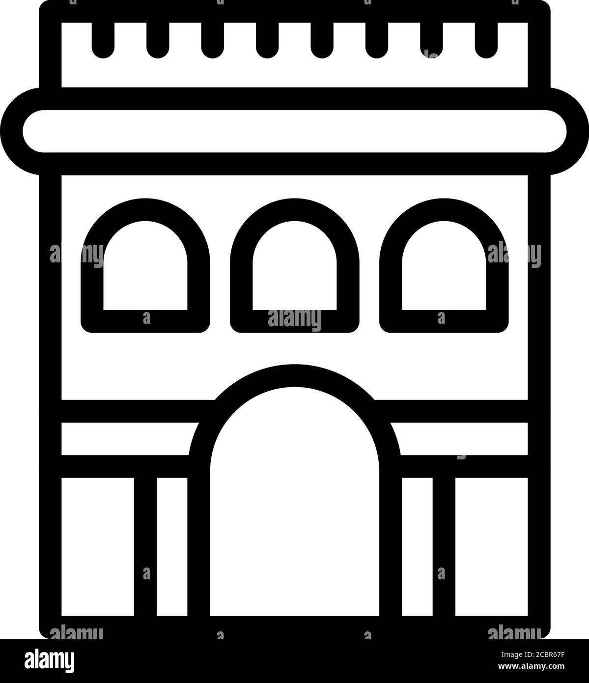 Sightseeing city arch icon, outline style Stock Vector