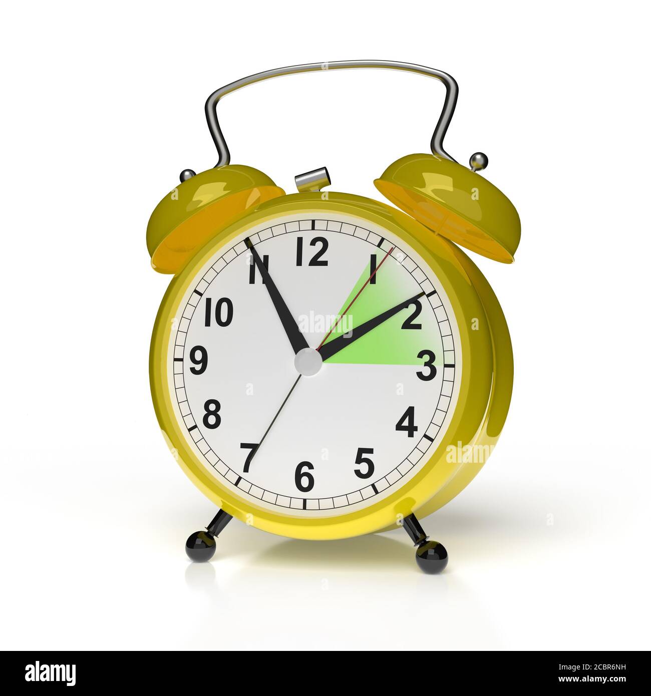 Daylight saving time concept. Alarm clock isolated on white background
