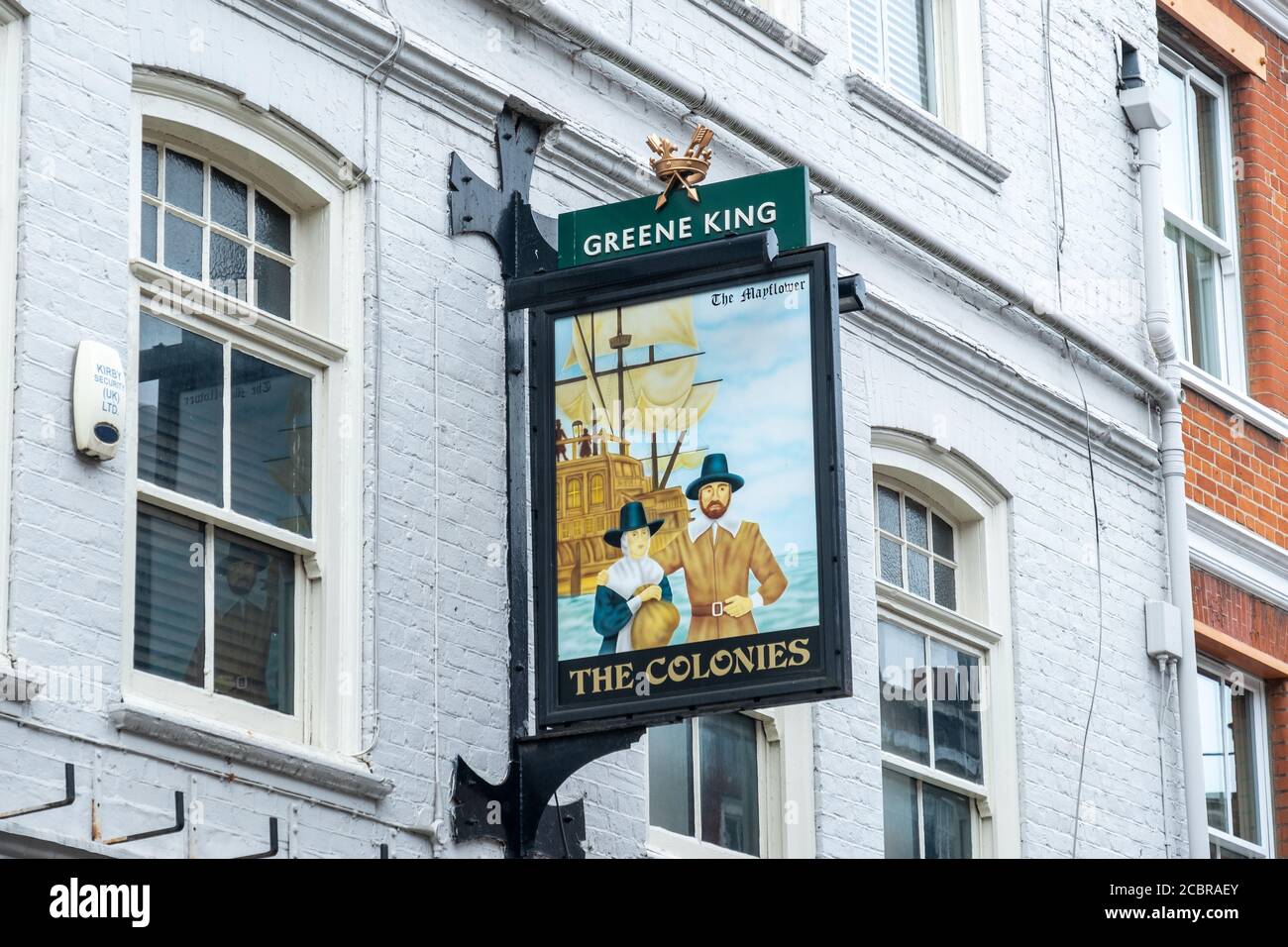 London- The Colonies pub in SW1 belonging to Greene King brewery Stock Photo
