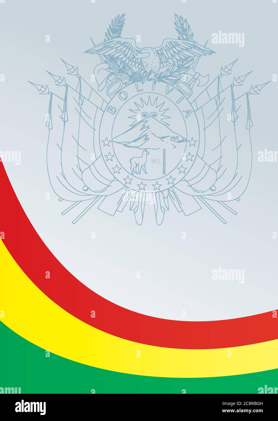 Flag of Bolivia, template for the award, an official document with the ...