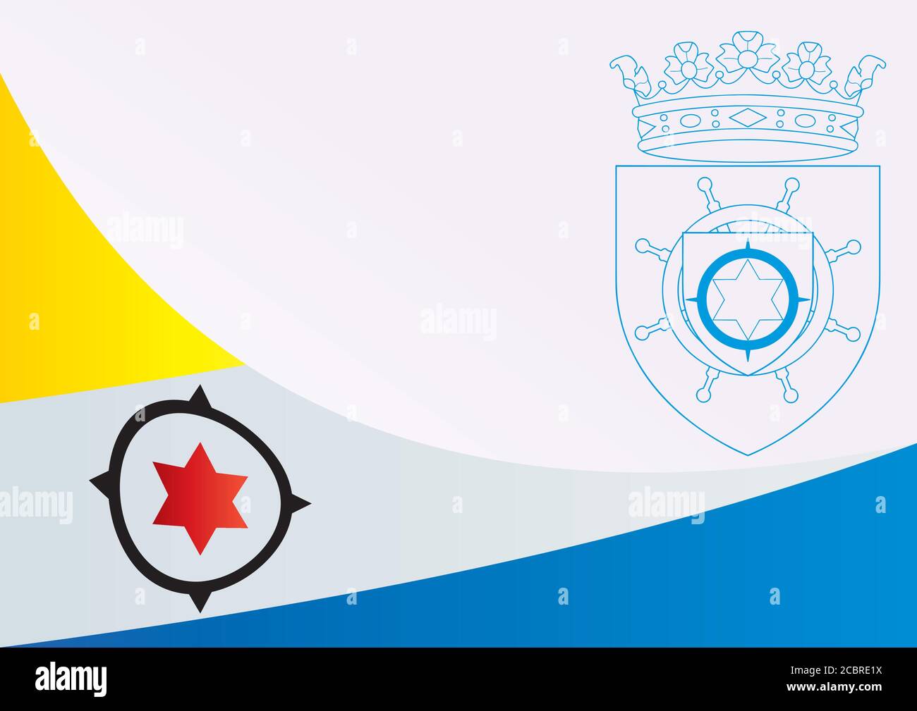 Flag of Bonaire, the template for the award, an official document with the flag and symbol of Bonaire Stock Vector