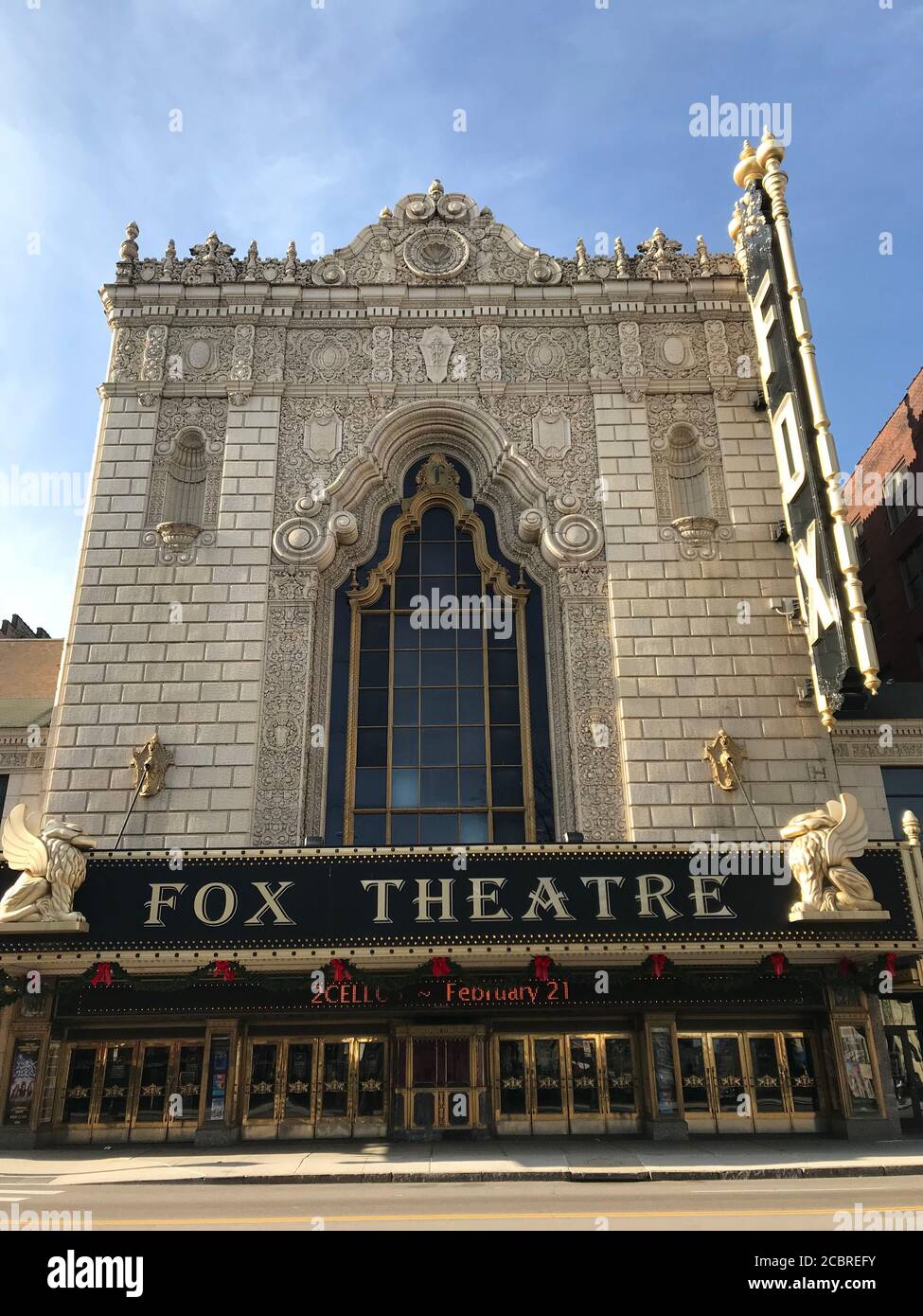 Fox Theatre facade at St. Louis city. Missouri / USA. Stock Photo