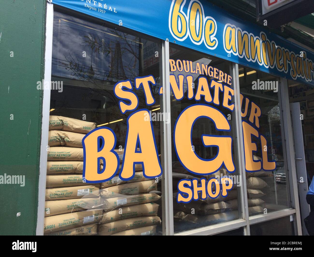 St Viateur bagel shop. The famous Montreal style bagels bakery (boulangerie). Montreal, Quebec /Canada Stock Photo