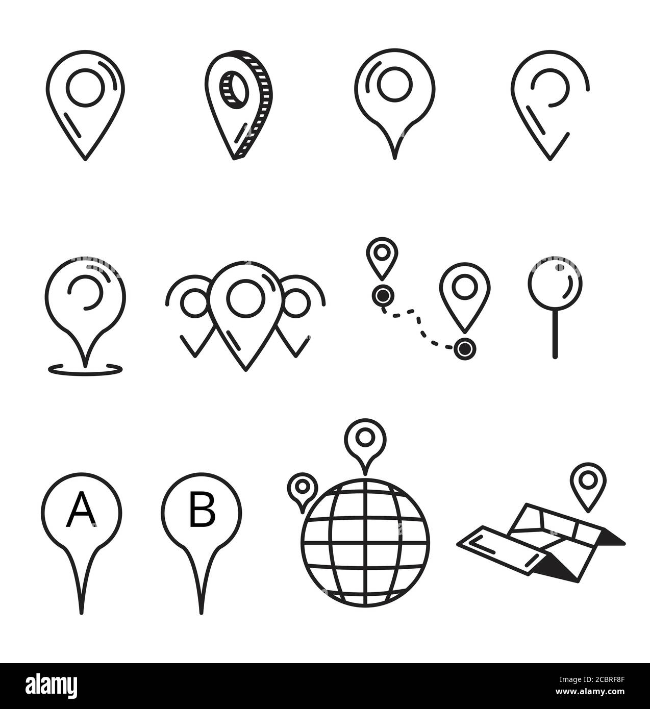 Navigation map vector line Stock Vector Images - Alamy