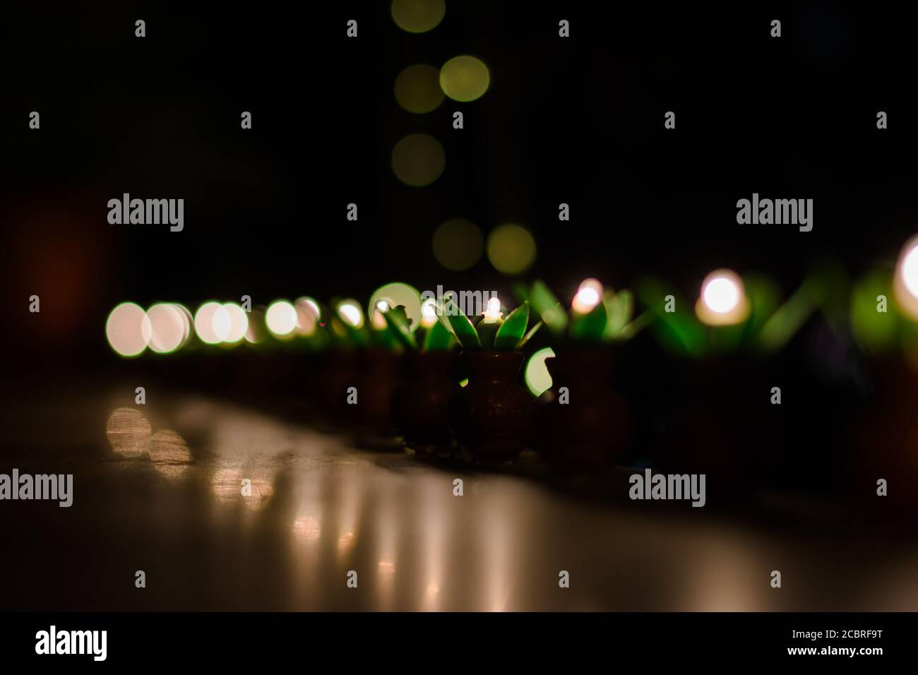 Happy Diwali - colorful decorating LED light for diwali  during diwali celebration, hanging lamp shades Stock Photo