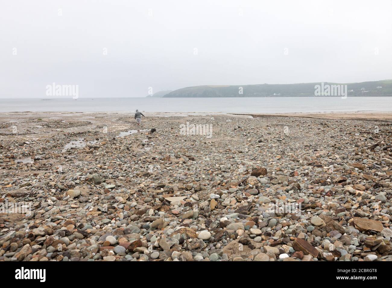 Red Strand, Cork, Ireland. 15th August, 2020. After a night of thunder and lightning with  heavy rain, the beach at Red Strand was washed away -leaving only rock in West Cork, Ireland. - Credit; David Creedon / Alamy Live News Stock Photo