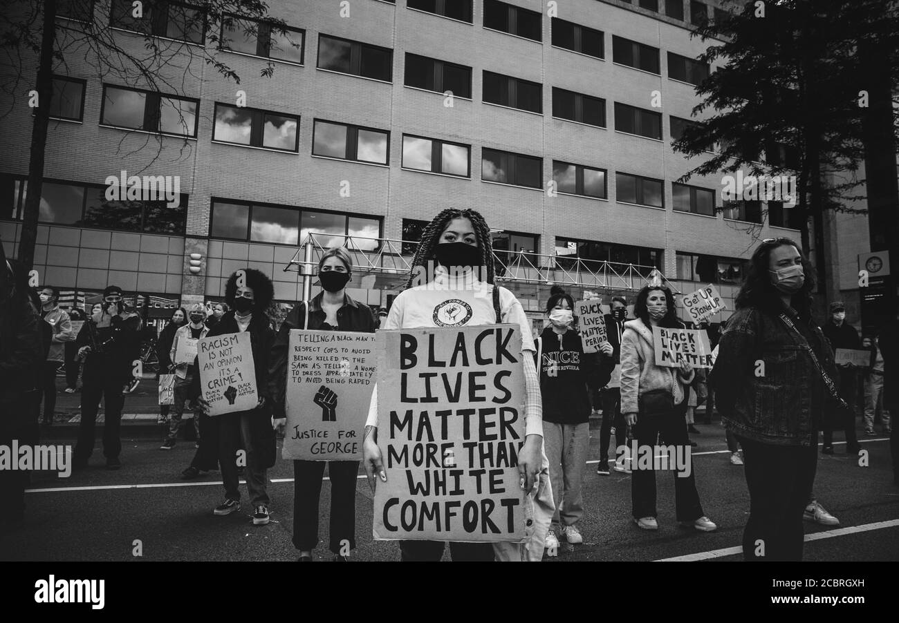 Eindhoven, The Netherlands, 6/6/2020, Black lives matter more than white comfort! Stock Photo