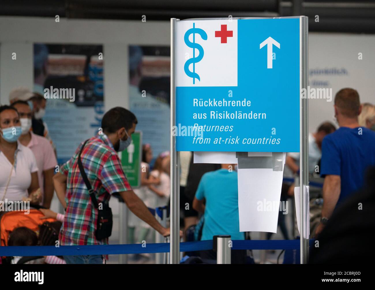 15 August 2020 Hessen Frankfurt Main People Wait At Frankfurt Airport For A Free Corona Test