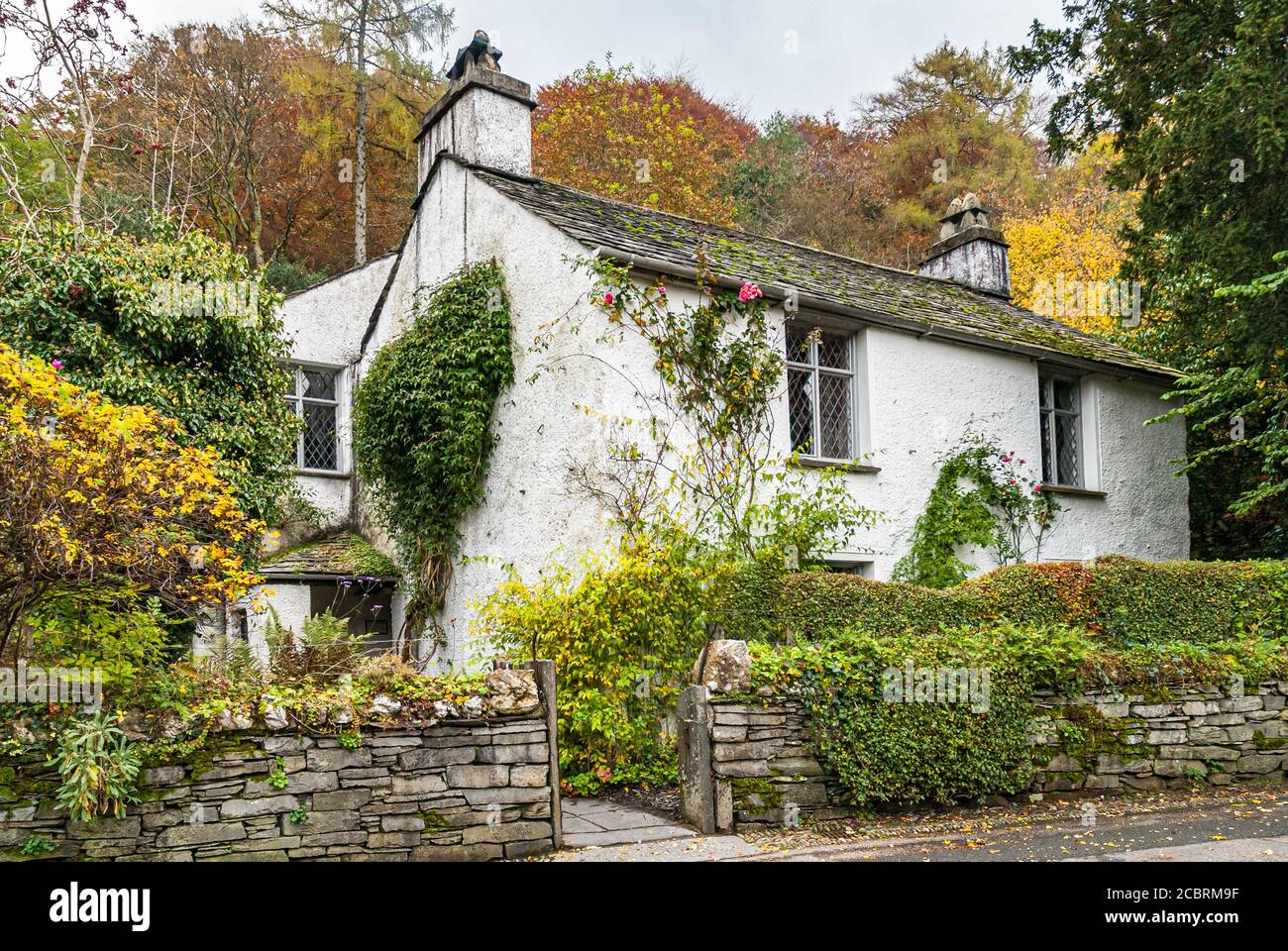 Dove Cottage in Grasmere in the English Lake District. Once home to the poet William Wordsworth and his wife Mary.. Stock Photo