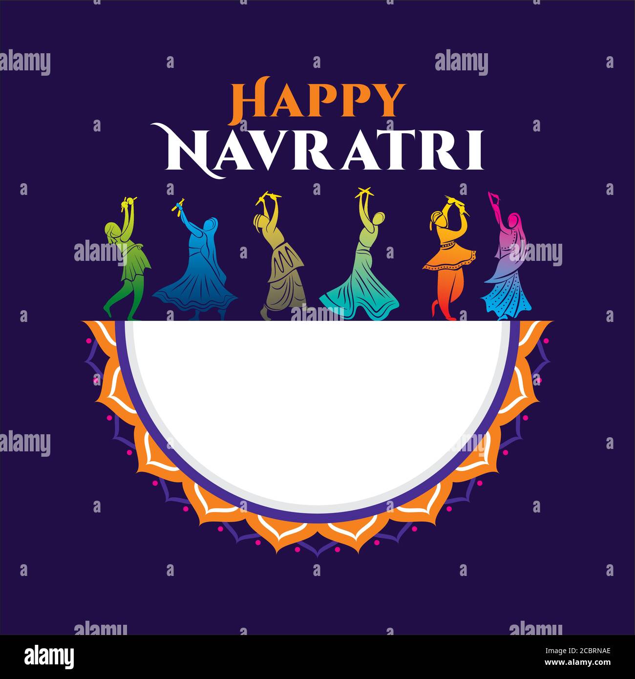 vector illustration of creative Navratri Graba mahotsav poster design