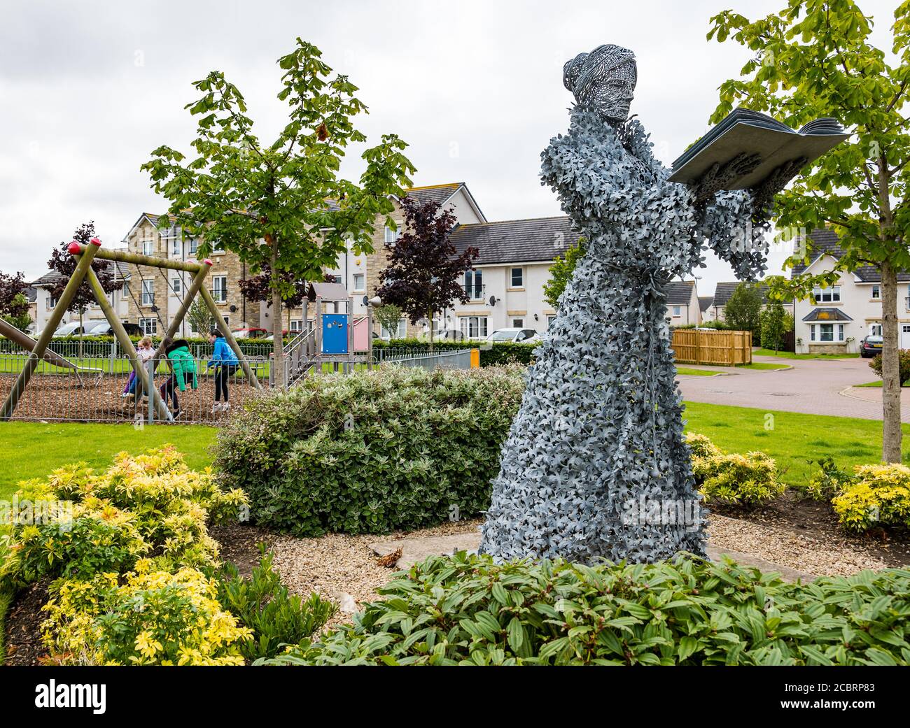 Female figure sculpture commemorates 16th century witch executions by Andy Scott, Prestonpans, East Lothian, Scotland, UK Stock Photo