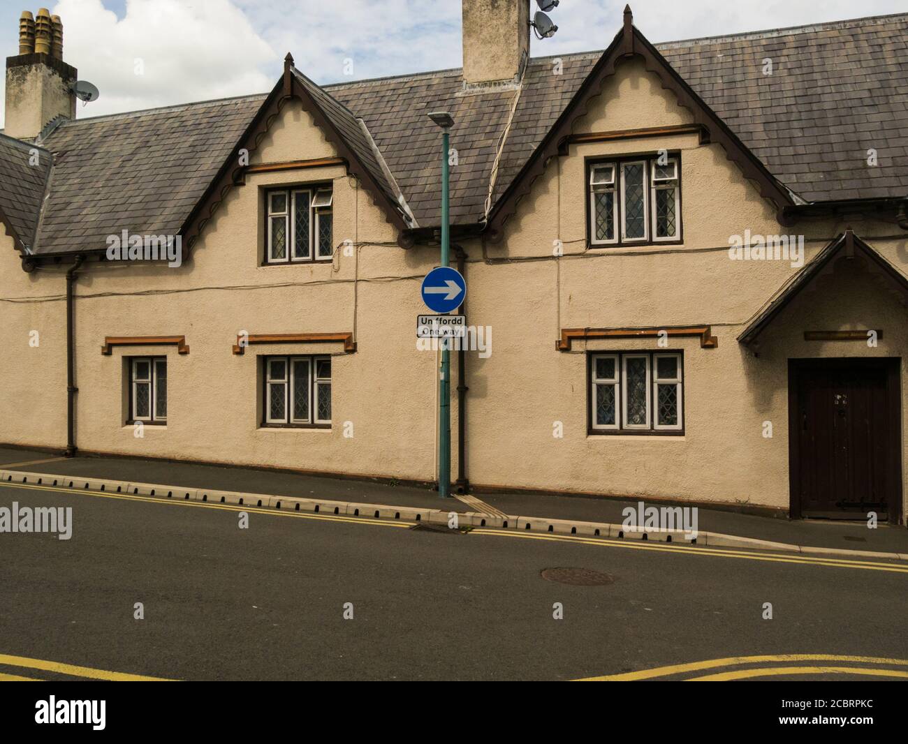 Sir Walter Montague Almshouses Upper Church Street Chepstow Monmouthshire South Wales UK originally housed five men and women Stock Photo