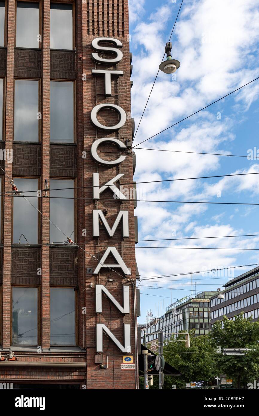 Corner of iconic Stockmann department store in Helsinki, Finland Stock
