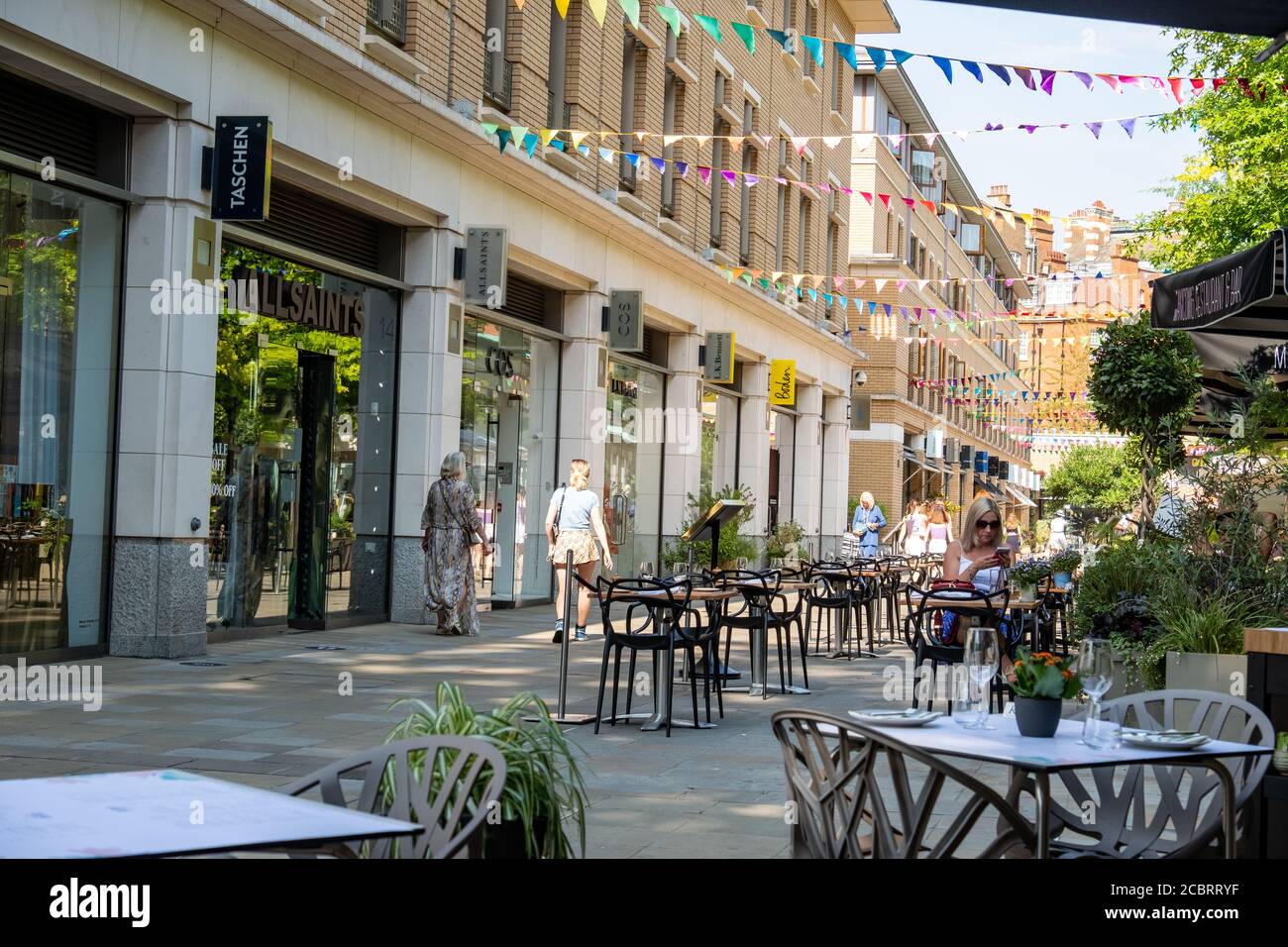 London- August, 2020: Duke of York Square on the Kings Road, Chelsea - London. An upmarket retail and leisure area Stock Photo