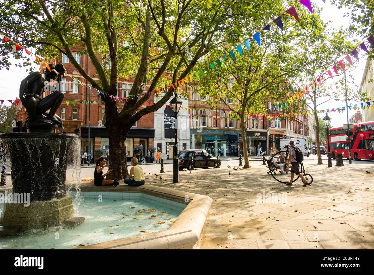 London- August, 2020: Sloane Square in Chelsea / Knightsbridge area of west London Stock Photo