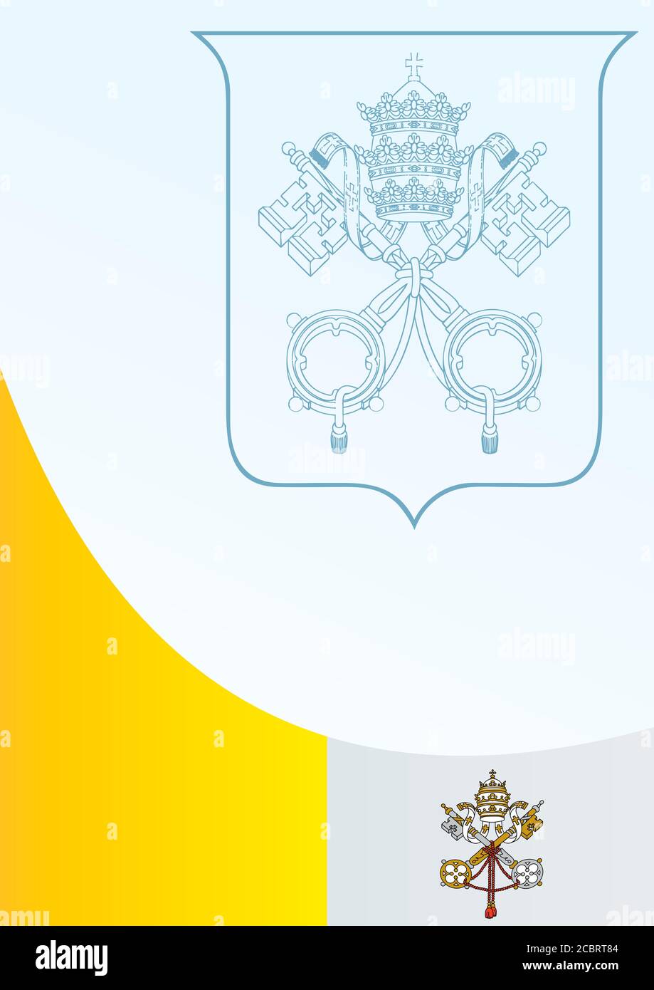 Flag of Vatican City, the template for the award, an official document with the flag of Vatican City Stock Vector