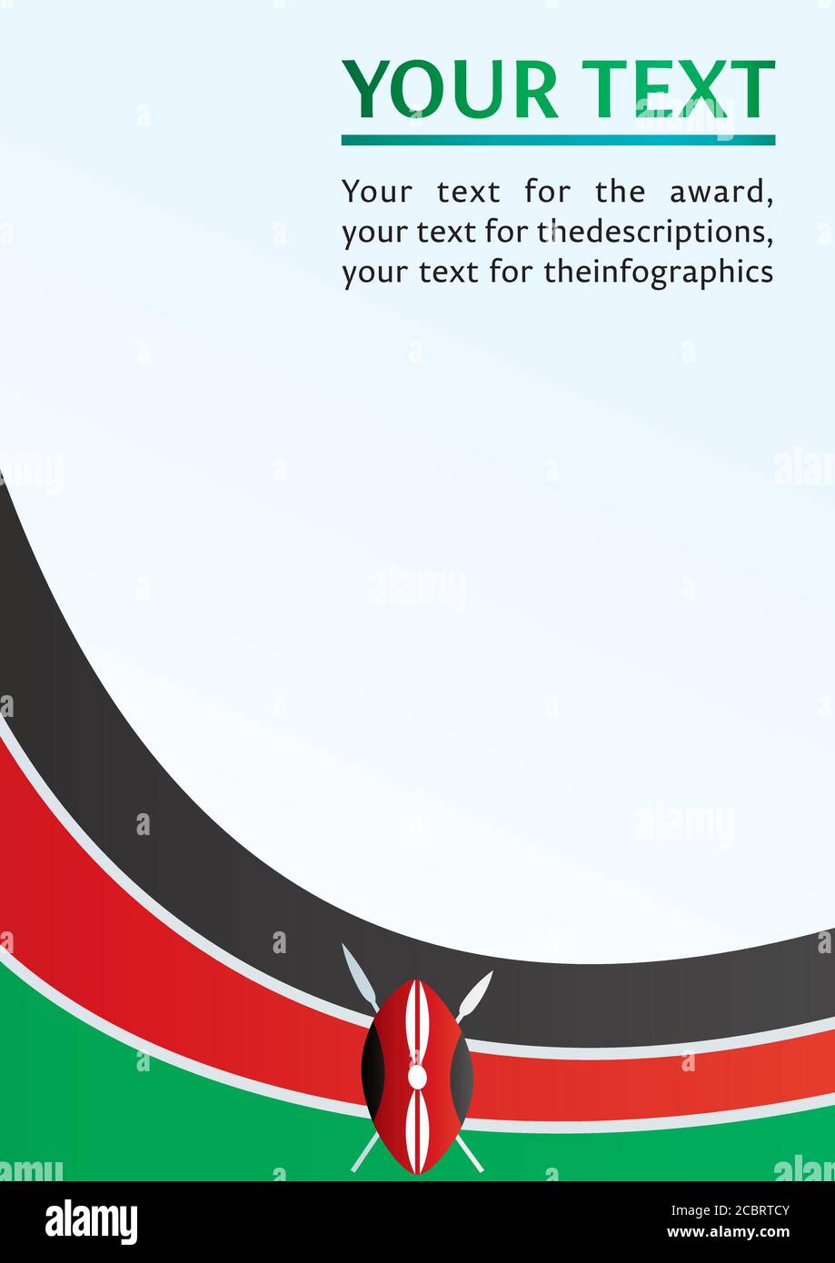Flag of Kenya, template for the award, an official document with a flag ...