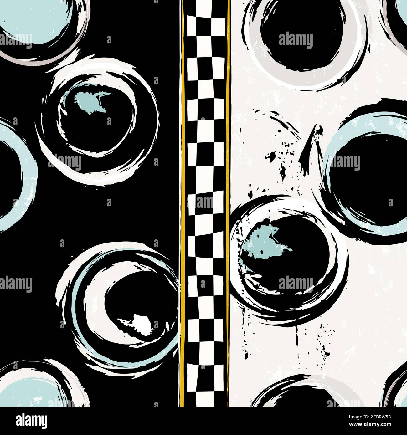 seamless abstract background pattern, with circles, strokes and splashes Stock Vector