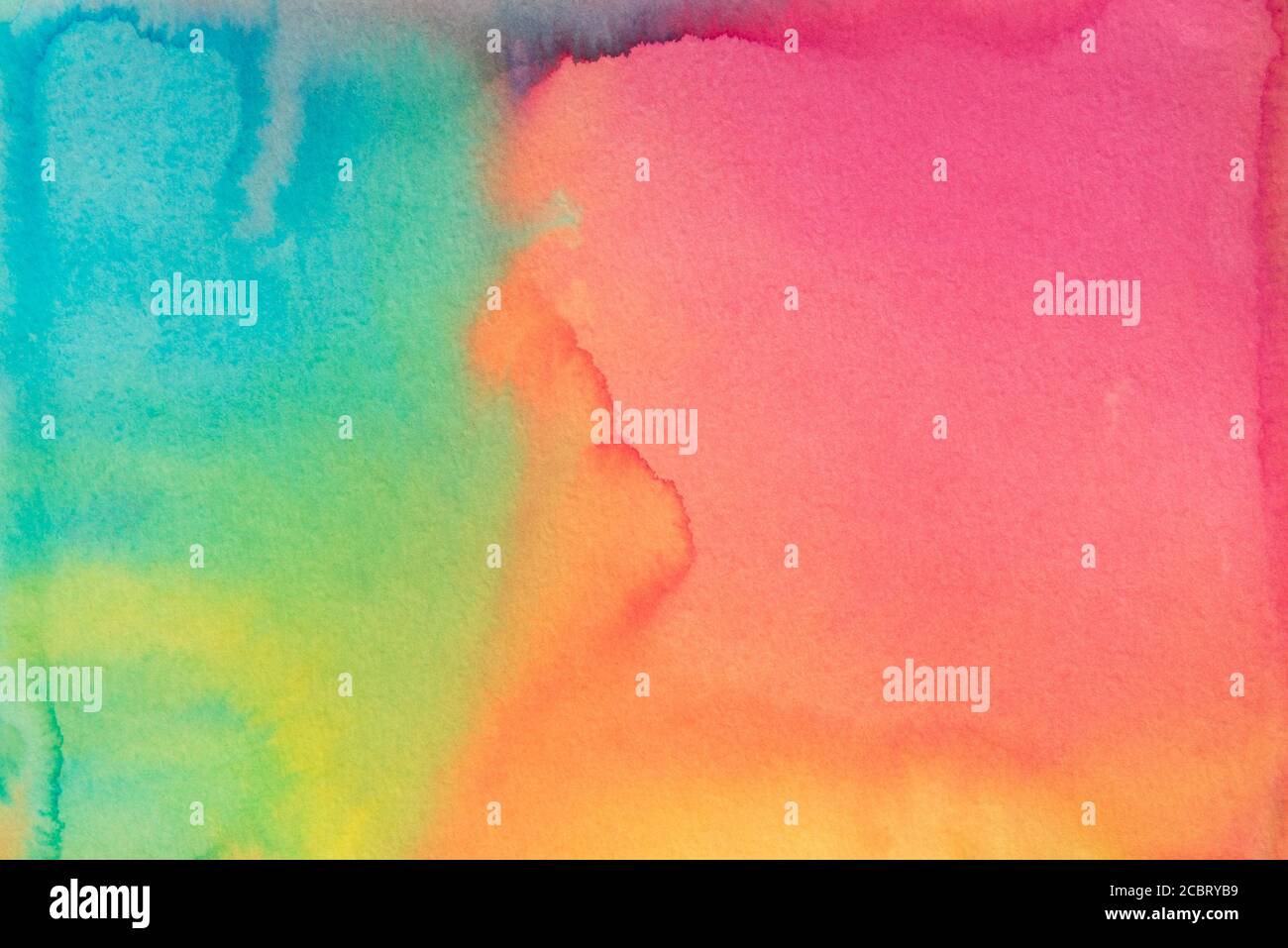 multicolored watercolor stained painted background texture Stock Photo