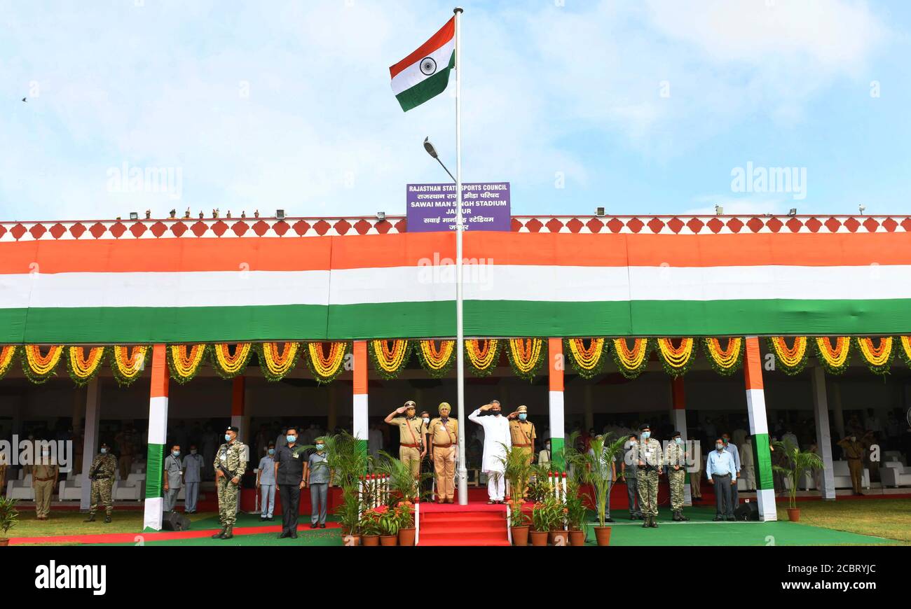 Jaipur, India, 15 August, 2020 Rajasthan Chief Minister Ashok Gehlot