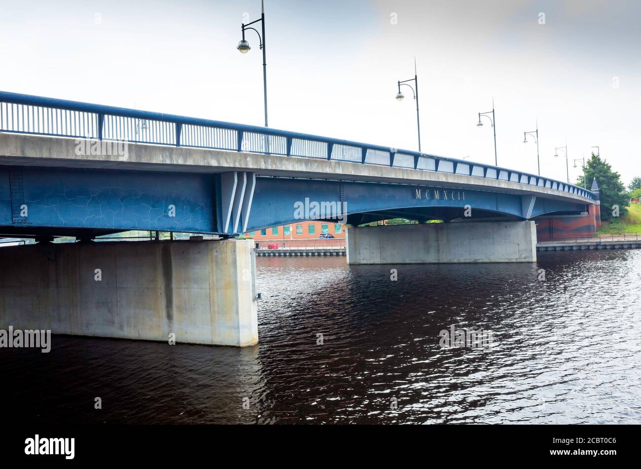 Princess of Wales Bridge is a dual carriageway road bridge carrying the Teesdale Boulevard across the River Tees in Stockton-on-Tees in the Northeast Stock Photo