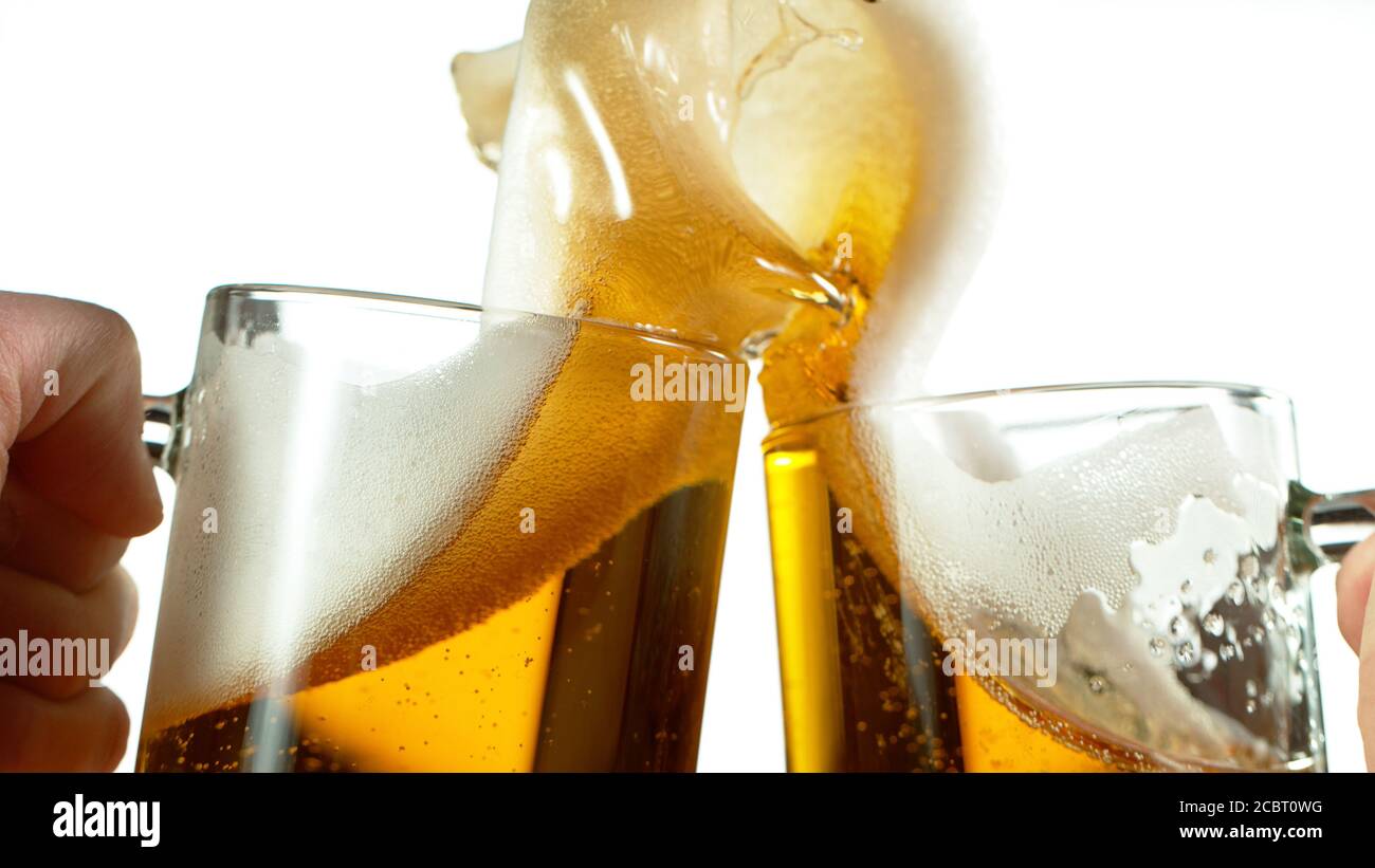 Toast with beer mugs hires stock photography and images Alamy