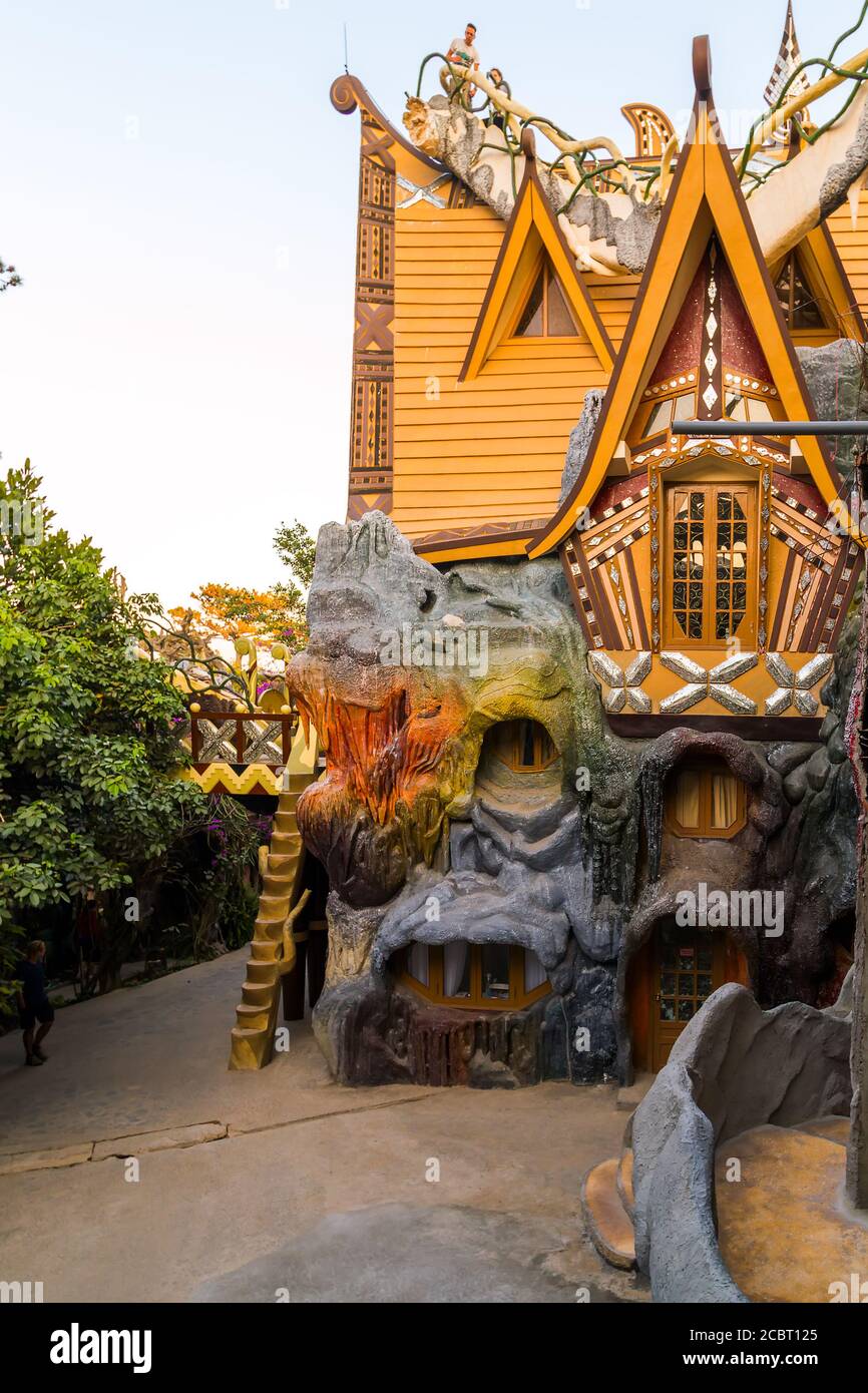Crazy House Hang Nga guesthouse in Dalat, Vietnam Stock Photo