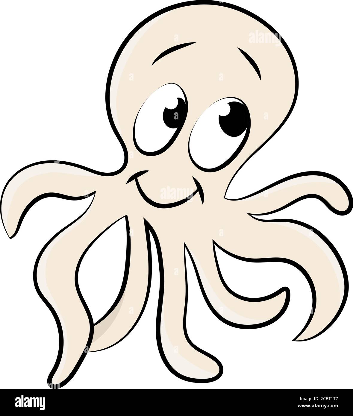 Cartoon octopus swimming underwater vector illustration Stock Vector Image  & Art - Alamy