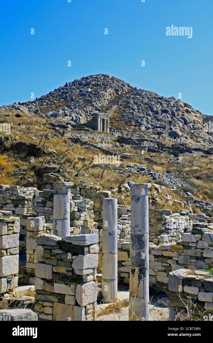 Delos Archaeological Site Mykonos Aegean Greece Europe Stock Photo