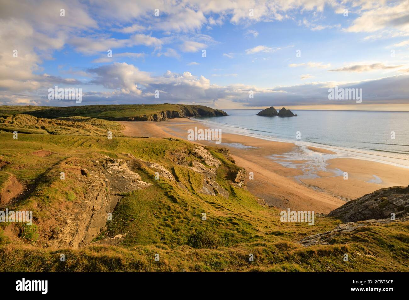 Holywell Beach on the North Coast of Cornwall captured from the