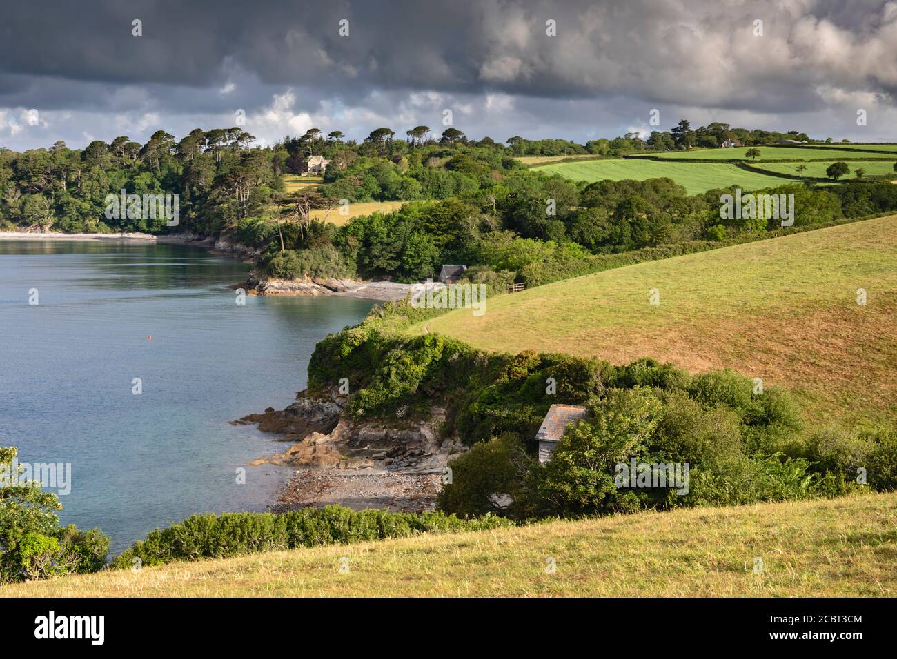 The River Helford captured from Toll View Point near Durgan. Stock Photo