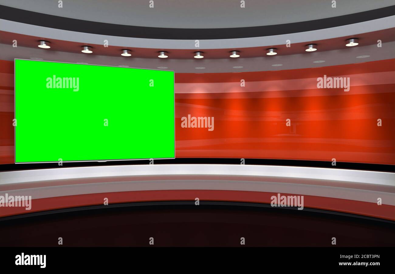 Tv Studio Backdrop For Tv Shows Tv On Wall News Studio The Perfect Backdrop For Any Green Screen Or Chroma Key Video Or Photo Production 3d Rende Stock Photo Alamy