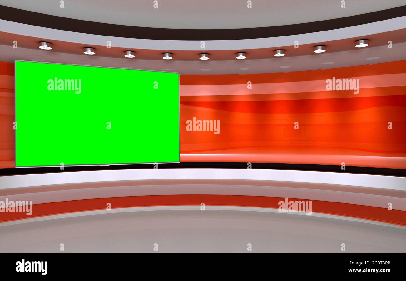 Tv Studio Backdrop For Tv Shows Tv On Wall News Studio The Perfect Backdrop For Any Green Screen Or Chroma Key Video Or Photo Production 3d Rende Stock Photo Alamy