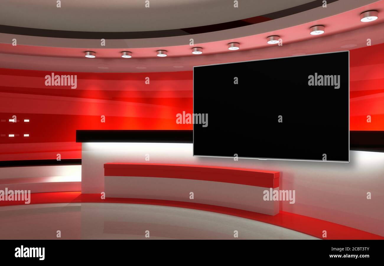 Tv Studio Backdrop For Tv Shows Tv On Wall News Studio The Perfect Backdrop For Any Green Screen Or Chroma Key Video Or Photo Production 3d Rende Stock Photo Alamy