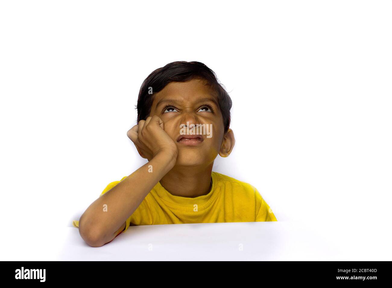 facial expression of a little  boy Stock Photo